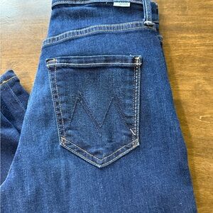 MOTHER Flare & Wide Leg Jeans in Dark Blue cropped, 26 inch inseam NWOT